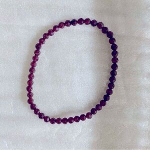 Garnet Faceted Bead Bracelet